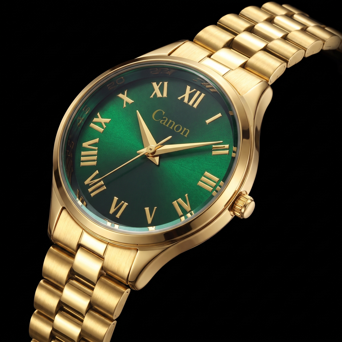 Golden Green Dial with Roman Numerals Watch for Women | Canon Quartz CN-521