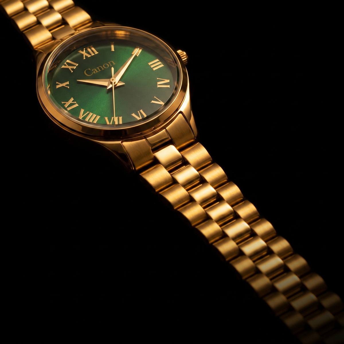 Golden Green Dial with Roman Numerals Watch for Women | Canon Quartz CN-521