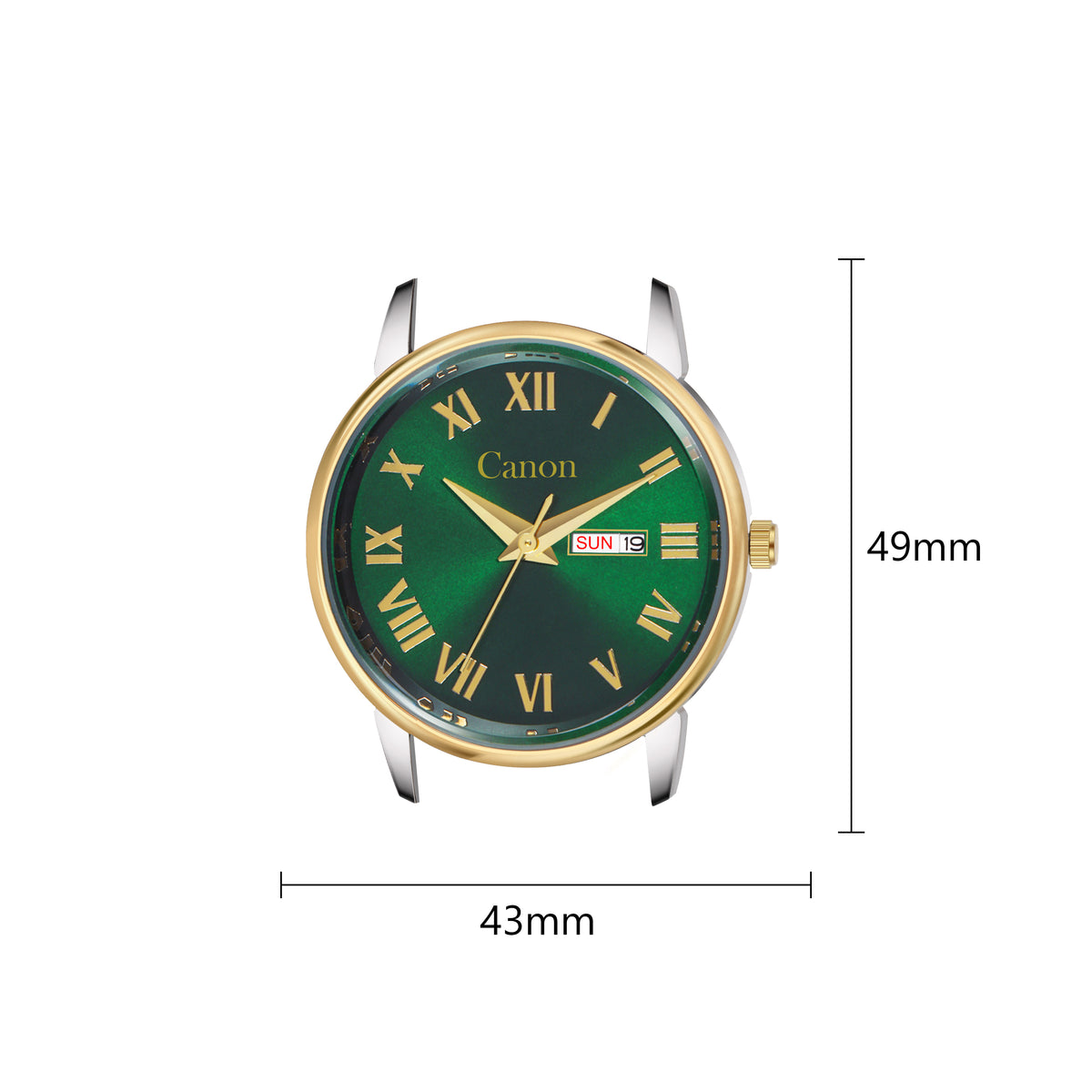 Luxury Maha Vastu Green Dial with Roman Numerals Dual-Tone Watch for Men CN- 519