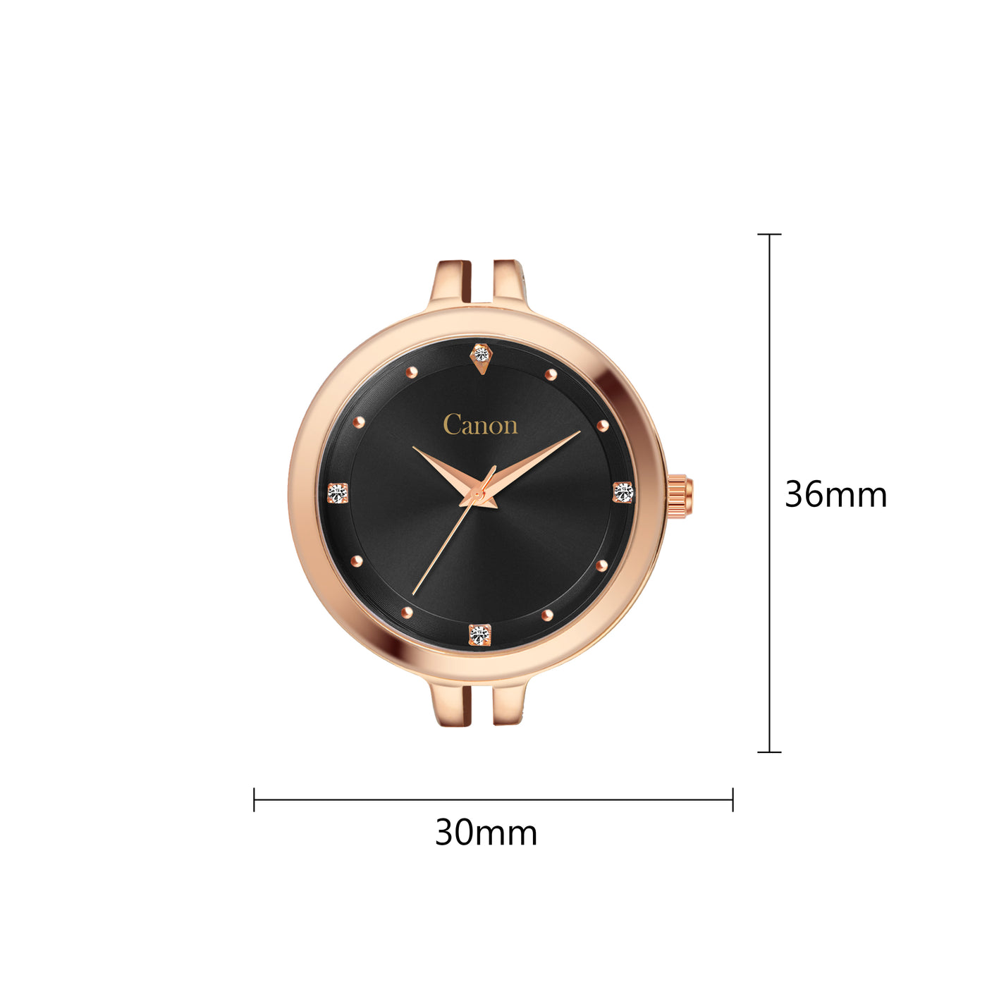 Serenite Black Rose Gold Watch For Women 451