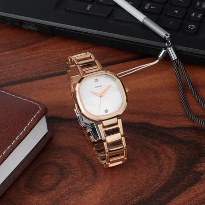Canon Quartz Square Watch For Women - White