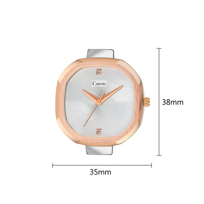 Canon Quartz Square Watch For Women - Dual Tone