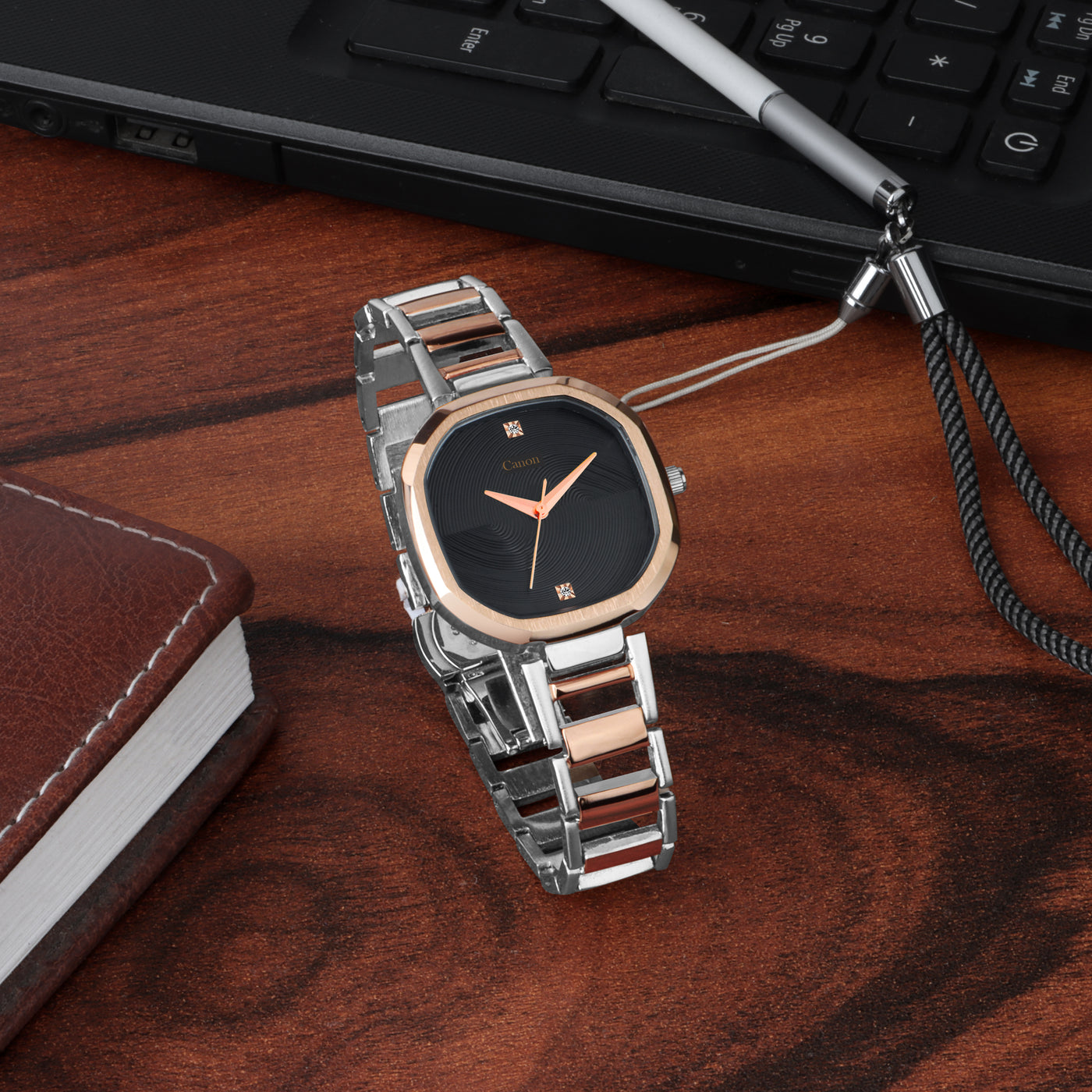 Canon Quartz Square Watch For Women - Dual Tone