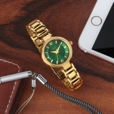 Canon Quartz Golden & Green Watch for Women CN-423