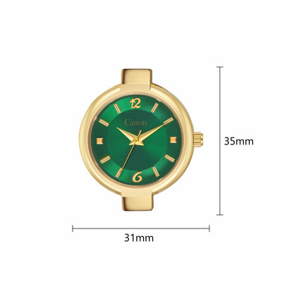 Canon Quartz Golden & Green Watch for Women CN-423