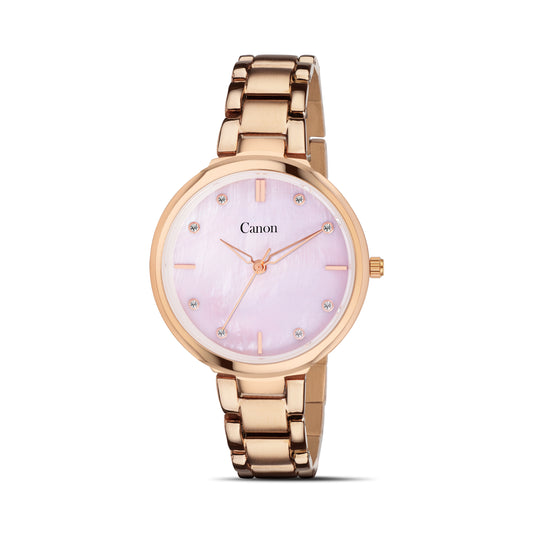 Canon Quartz Mother of Pearl Watch For Her - Baby Pink