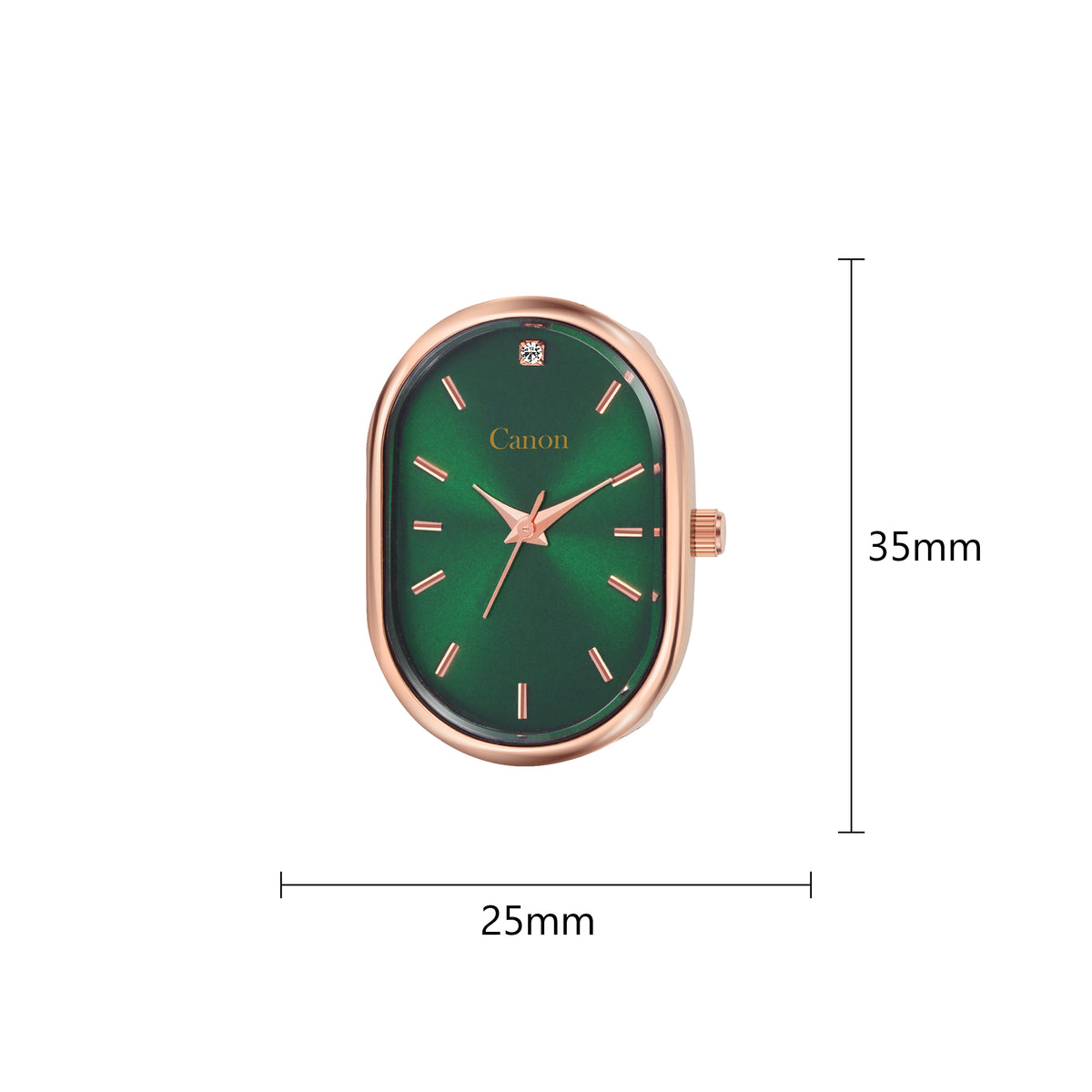 Luxury Emerald Green Dial Rose Gold Bracelet Watch for Women | Canon Quartz CN-522