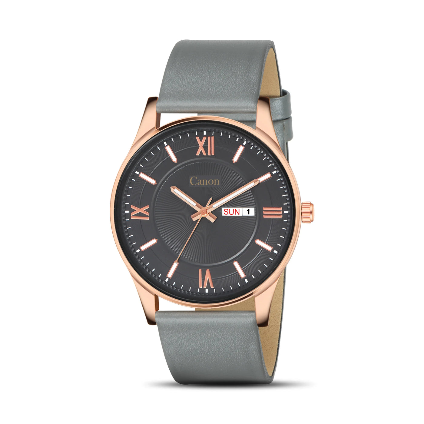 Canon Quartz Classic Watch for Men - Grey & Rose Gold