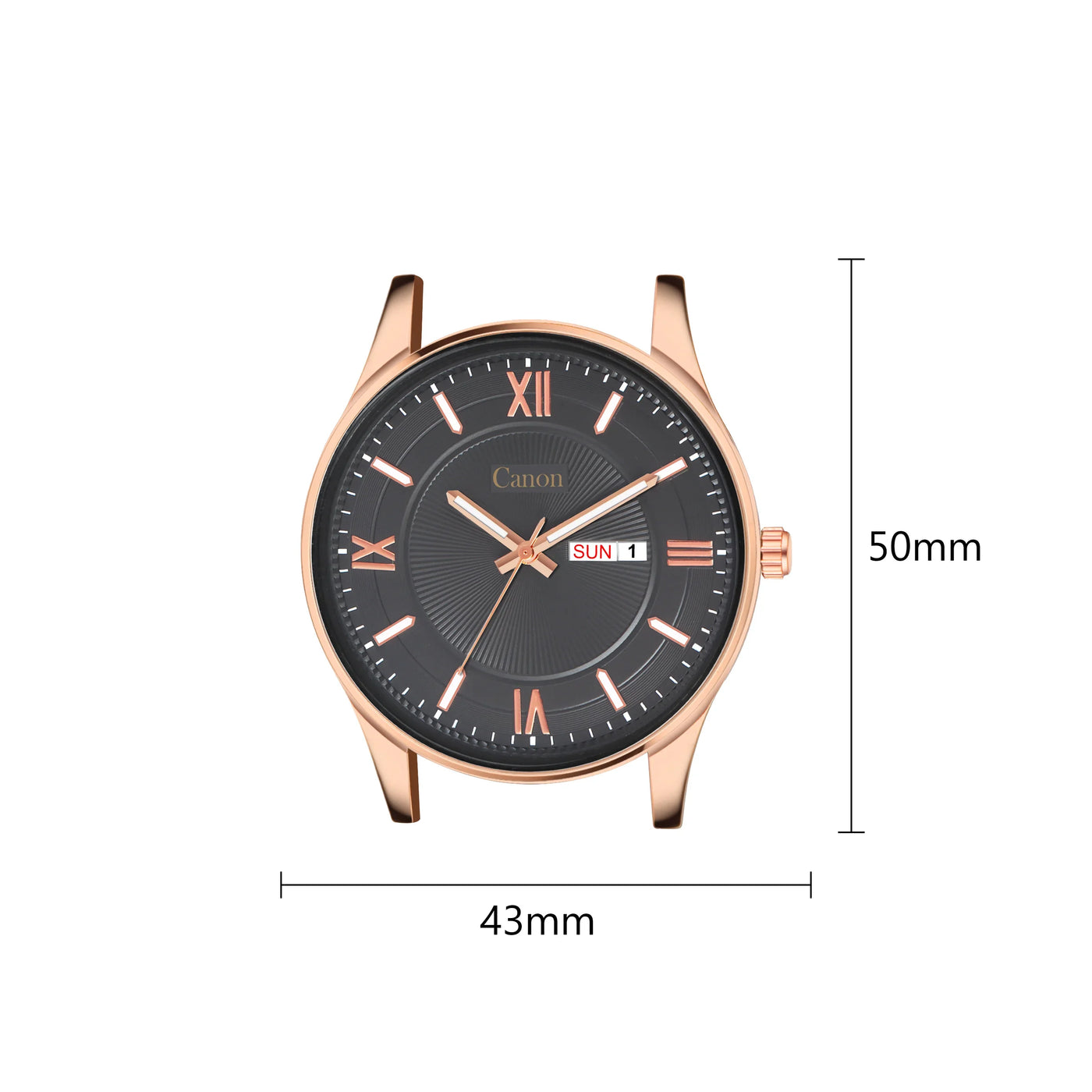 Canon Quartz Classic Watch for Men - Grey & Rose Gold