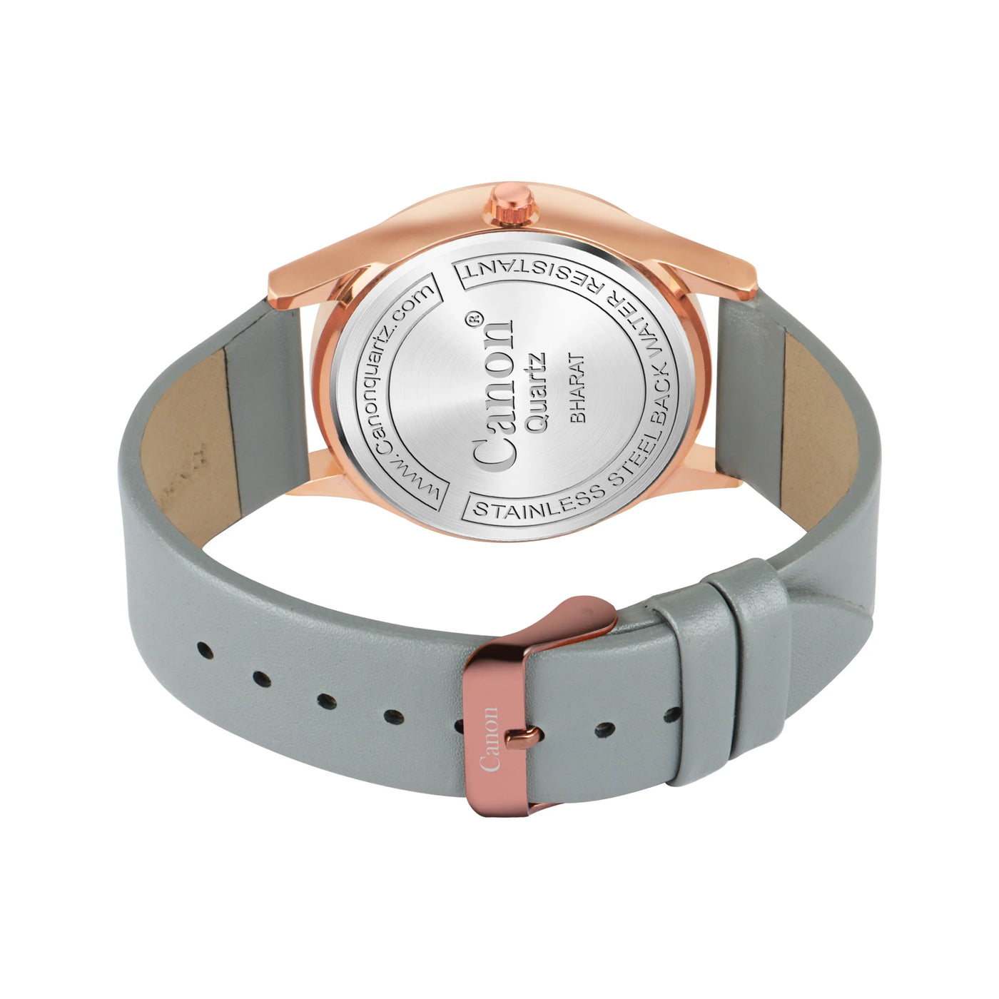 Canon Quartz Classic Watch for Men - Grey & Rose Gold