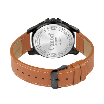 Canon Quartz Black & Tan Watch For Men CN-436
