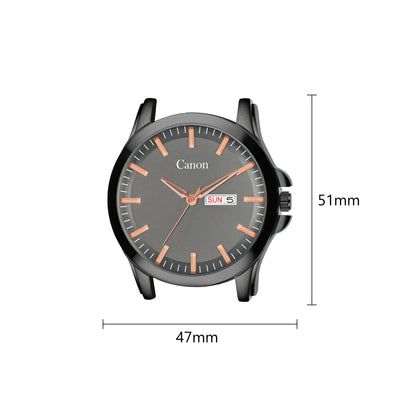 Canon Quartz Black & Grey Watch For Men CN-437