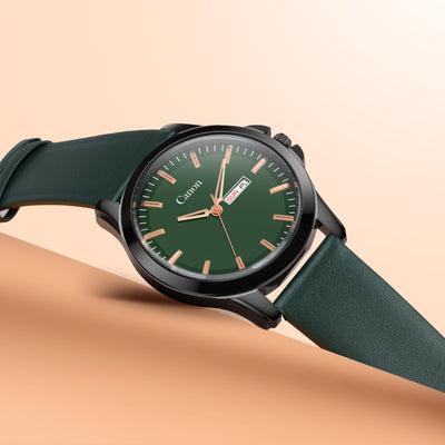 Canon Quartz Black & Green Watch For Men CN-438