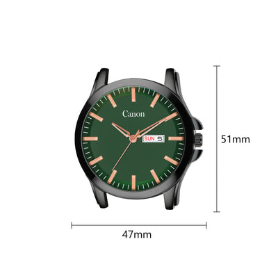 Canon Quartz Black & Green Watch For Men CN-438