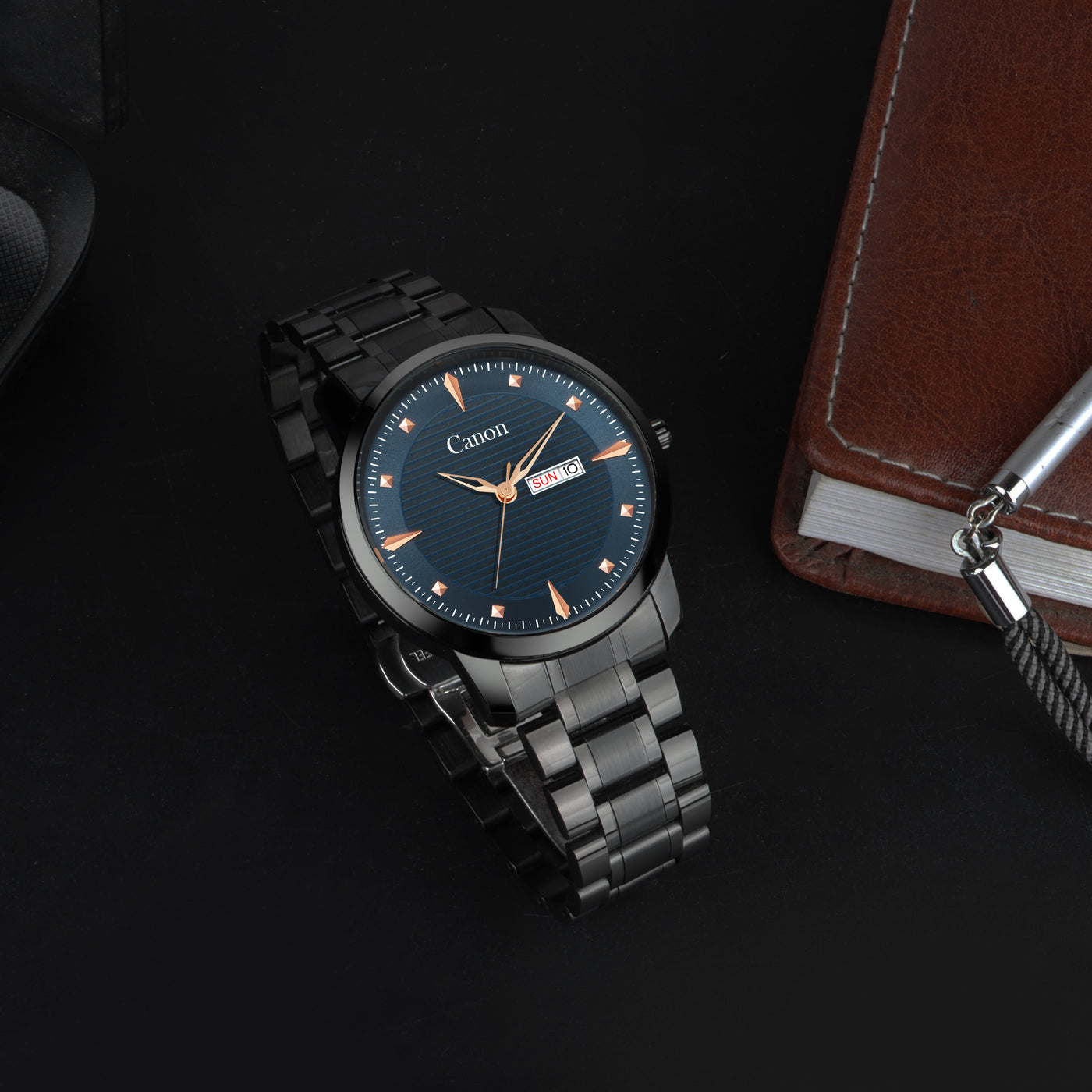 Canon Quartz Black & Blue Watch For Men CN-433