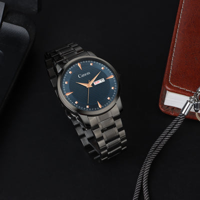 Canon Quartz Gunmetal & Blue Watch For Men CN-435