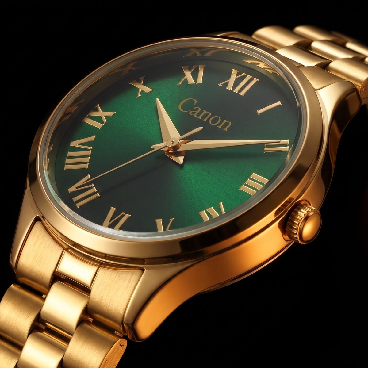 Golden Green Dial with Roman Numerals Watch for Women | Canon Quartz CN-521
