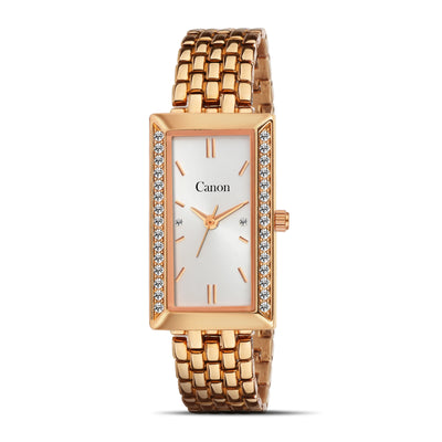 Canon Quartz Rose Gold Watch Bracelet Set For Women CN-439