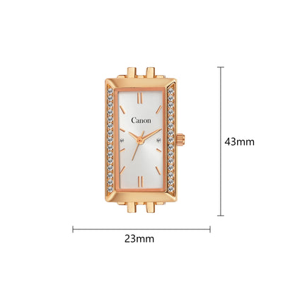 Canon Quartz Rose Gold Watch Bracelet Set For Women CN-439