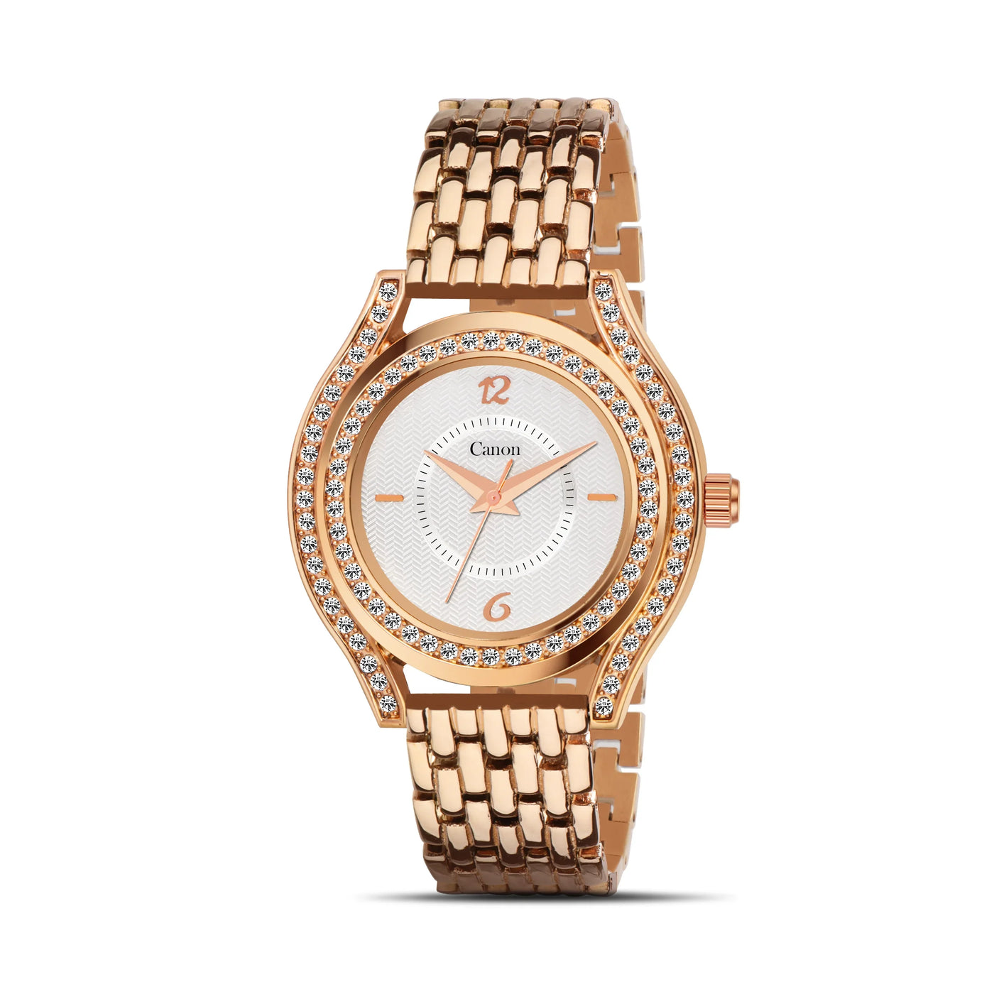 Canon Quartz Rose Gold Watch Bracelet Set For Women CN-440
