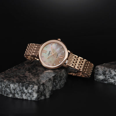Canon Quartz Mother of Pearl Dial Watch For Women -