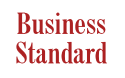 Business Standard text in red serif font on white background