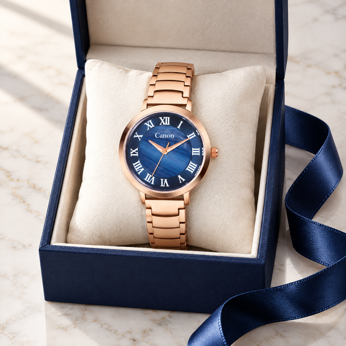 CN-540 in a navy gift box with ribbon