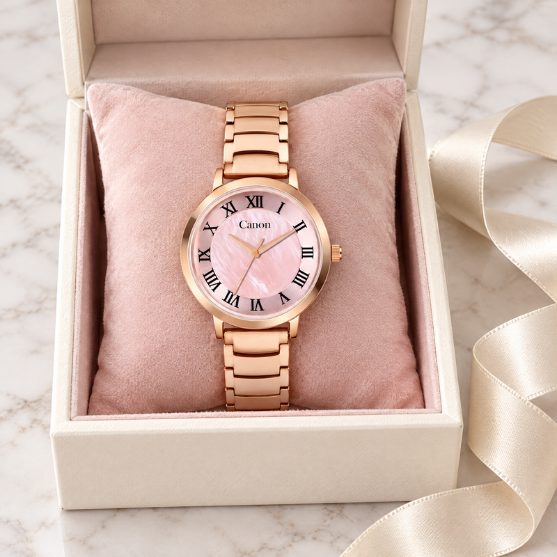 CN-542 in an ivory gift box with pink pillow